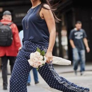 Cabi Spring 2017 Navy Track Star Trousers Zip side size 8